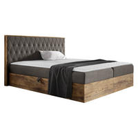 BOXBETT Wood 6 - Braun, Holz/Textil (120/200cm) - MIRJAN24