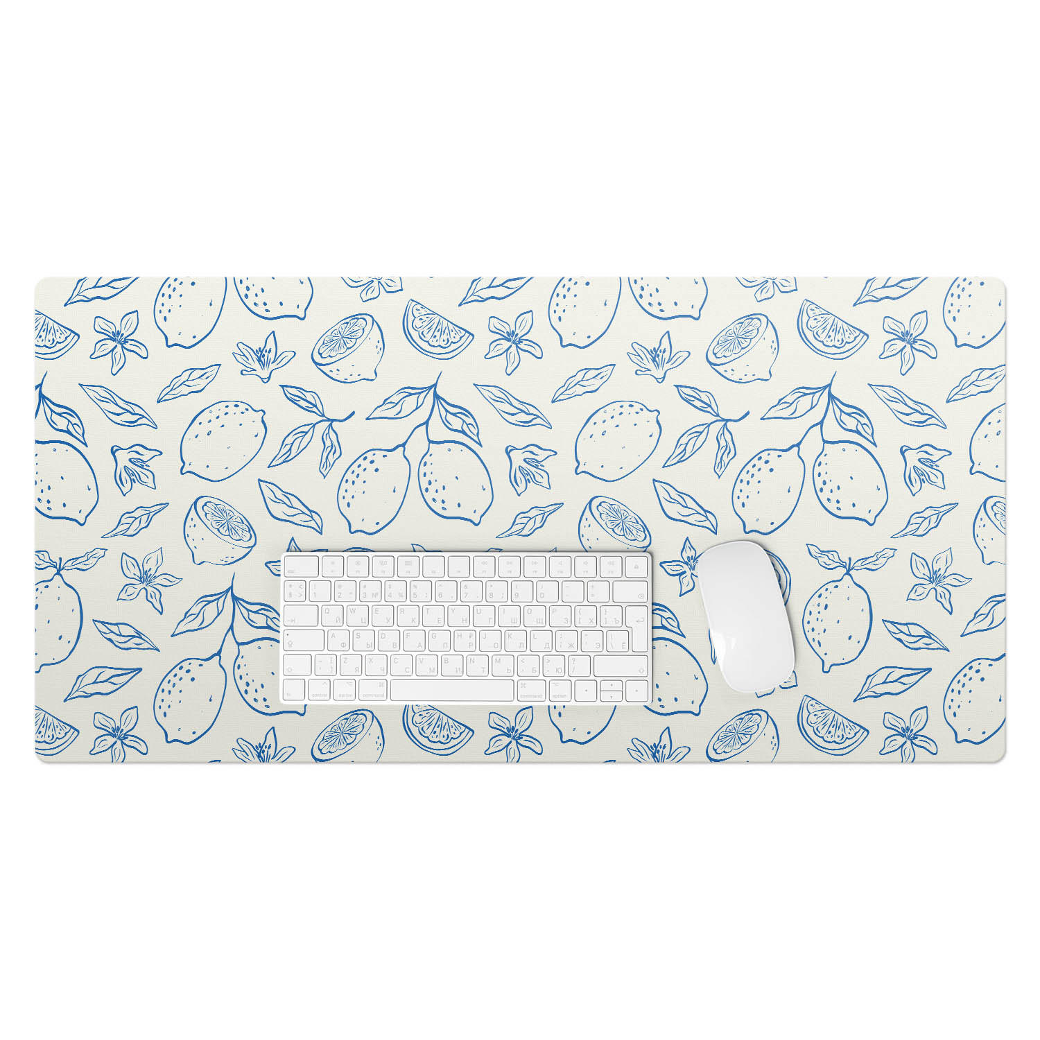 Wallfluent Schreibtischunterlage Pastellblau 45x1.6x90 cm