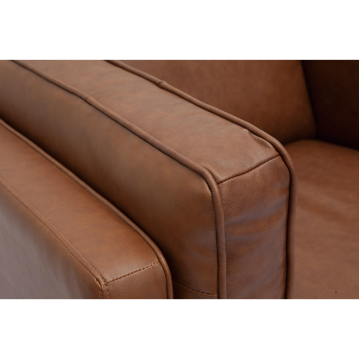 LEDERSESSEL Braunes BÙffelleder BRADLEY - Braun, Textil (93/86/103cm) - Miliboo