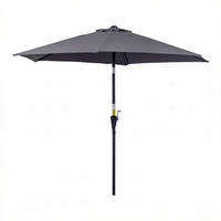 SONNENSCHIRM 260/260/235 cm Grau-schwarz (Keine Basis) - Anthrazit, Metall (260/260cm) - Oxeza