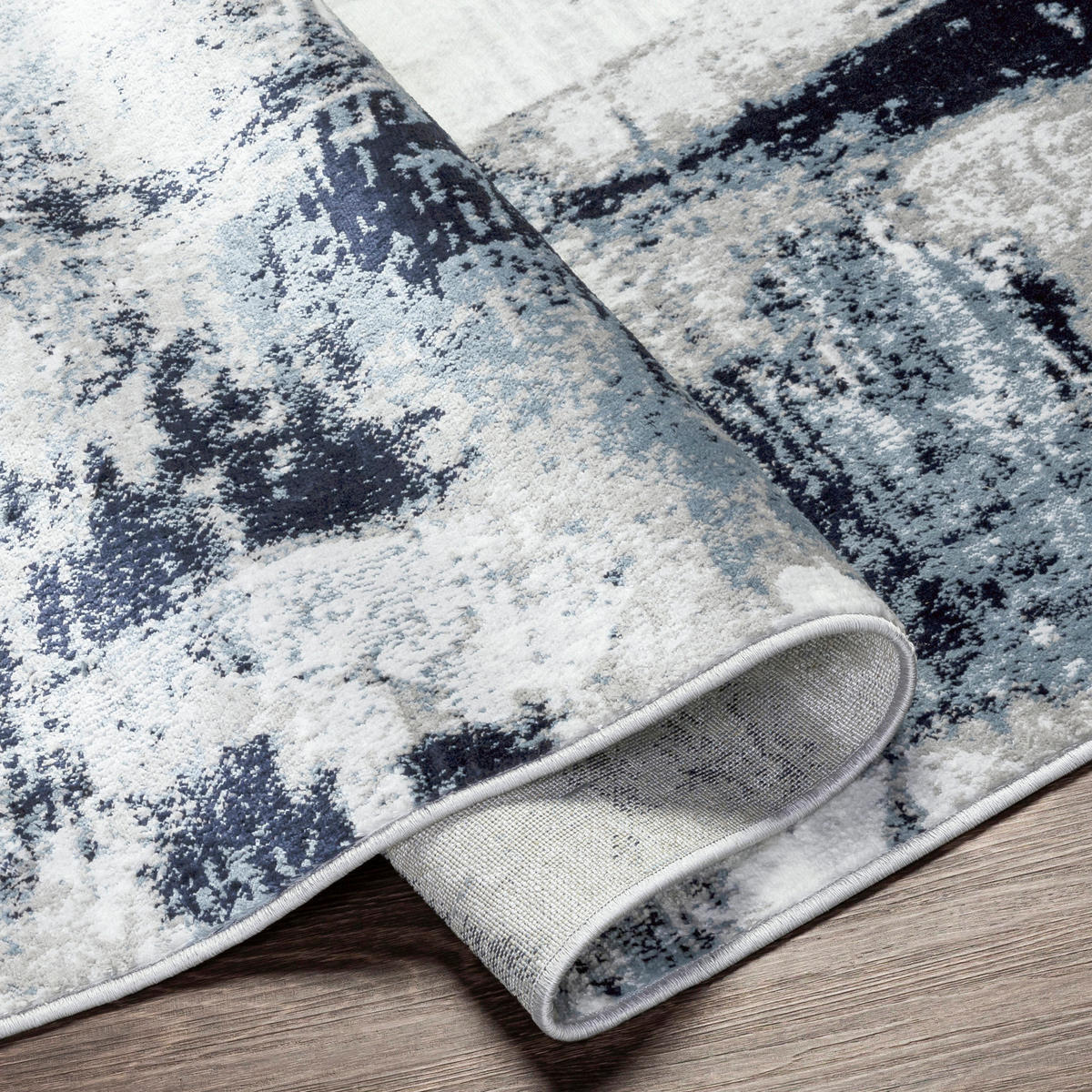 KURZFLORTEPPICH Rund Ø 160 cm Blau - Blau/Weiß, Naturmaterialien/Textil (160/160cm) - LIVABLISS