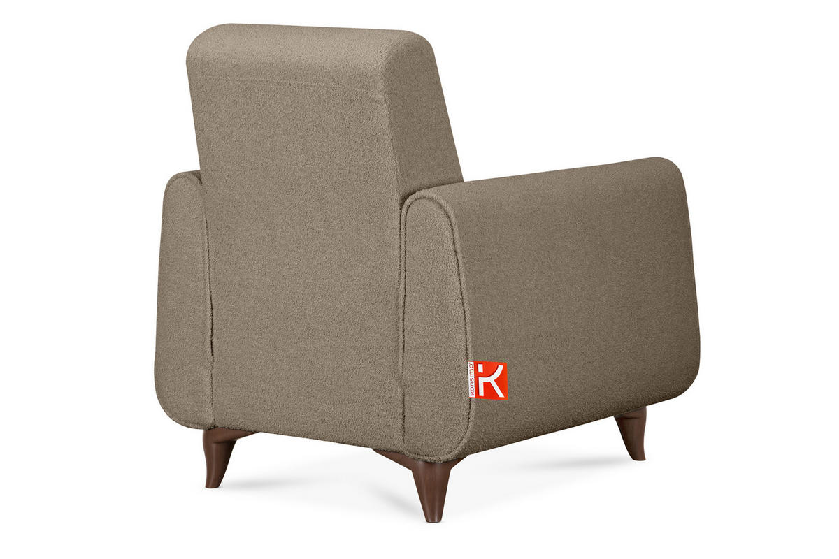 SESSEL GUSTAVO mit Armlehnen, Dunkelbeige - Graubraun/Beige, Holz/Holzwerkstoff (83/95/92cm) - KONSIMO®
