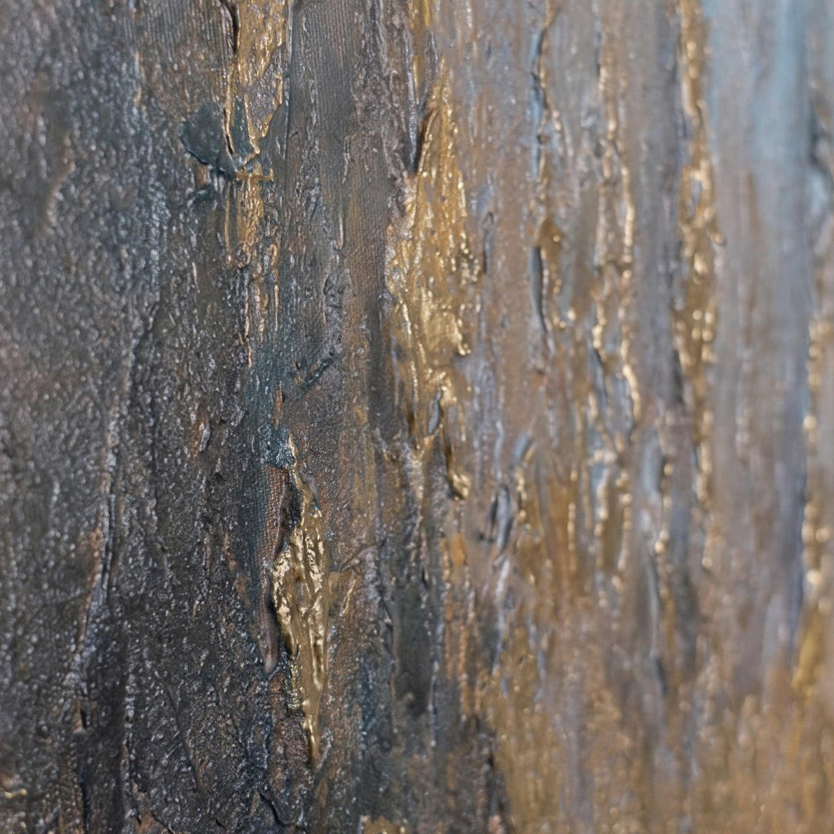 GEMÄLDE Goldene Linien Schattenfugenrahmen Grau 70x50 cm - Grau, Holz (70/50cm) - YS-art gallery
