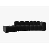 SOFA modular links Lupine aus Samt schwarz 5 Sitzplätze - Schwarz, Textil (166/70/335cm) - Micadoni