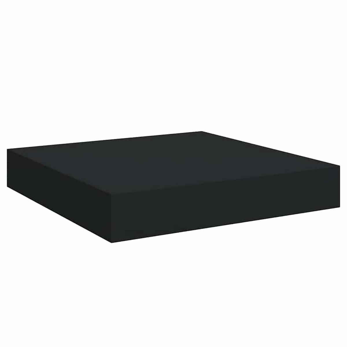 WANDBOARDSET 2-teilig 23/23,5/3,8 cm aus MDF Schwarz - Schwarz, Holzwerkstoff/Metall (23/3.8/23.5cm) - vidaXL