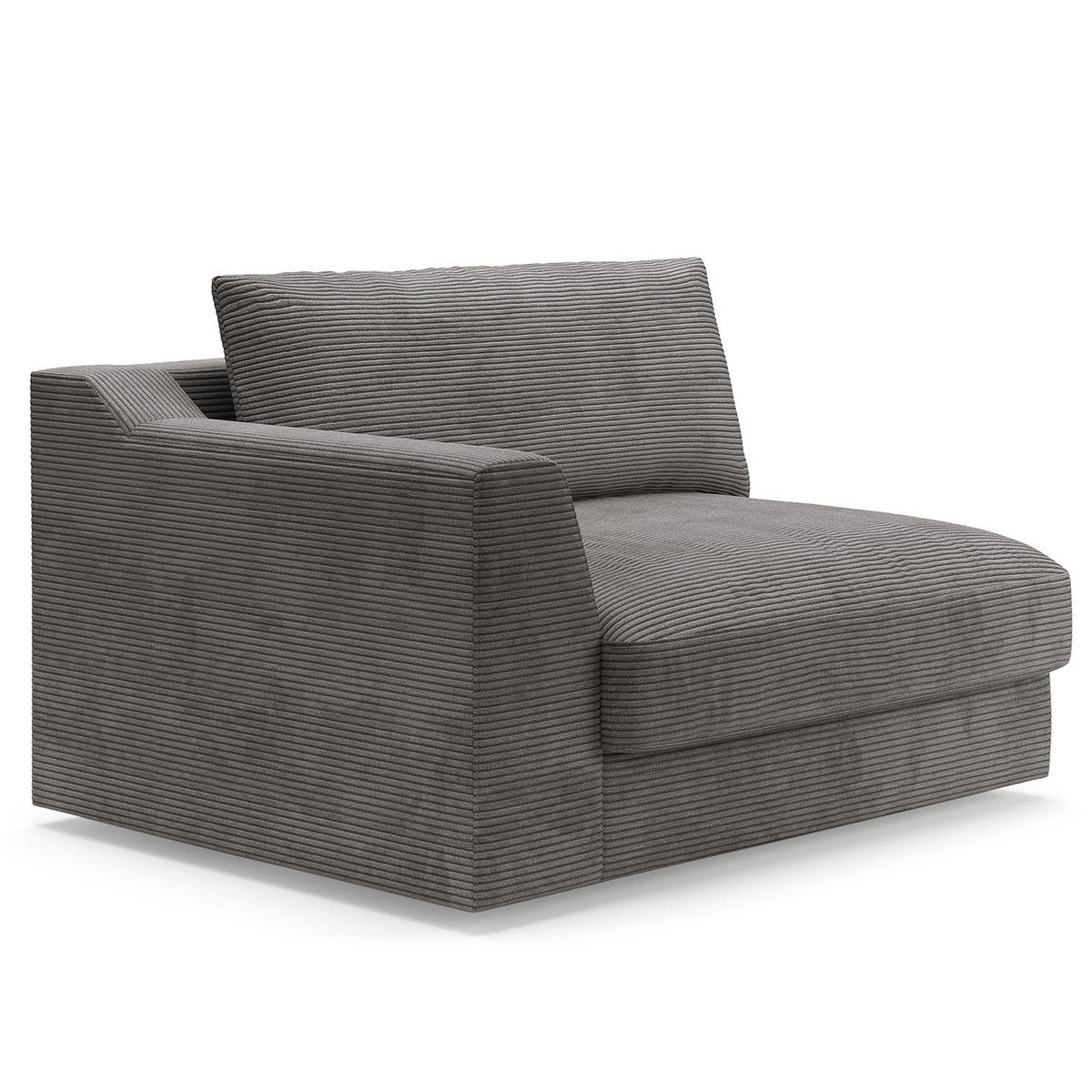 BIG-SOFA - Grau, Kunststoff/Textil (274/90/112cm) - home24