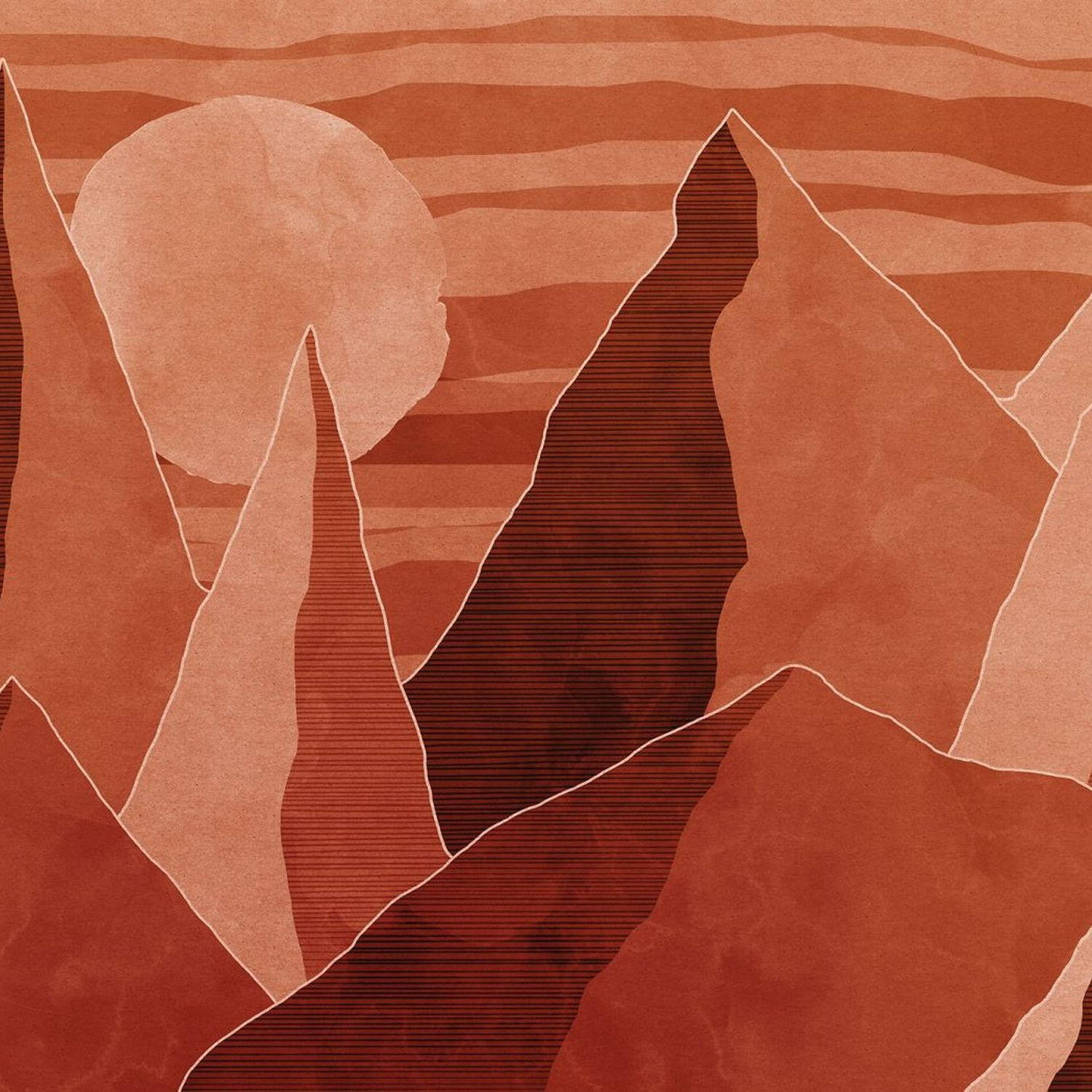 FOTOTAPETE Wüste 400 x 280 cm - Orange, Papier (400/280cm) - Sanders & Sanders