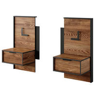 NACHTKONSOLEN 2ER SET Milton Kastanie / anthrazit je 48 / 39 / 102cm - Kastanienfarben/Anthrazit, Holz/Holzwerkstoff (48/102/39cm) - Feldmann-Wohnen