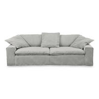 SOFA XL NETTA Grau Cord - Braun/Grau, Birkenholz/Textil (258/90/116cm) - KAWOLA