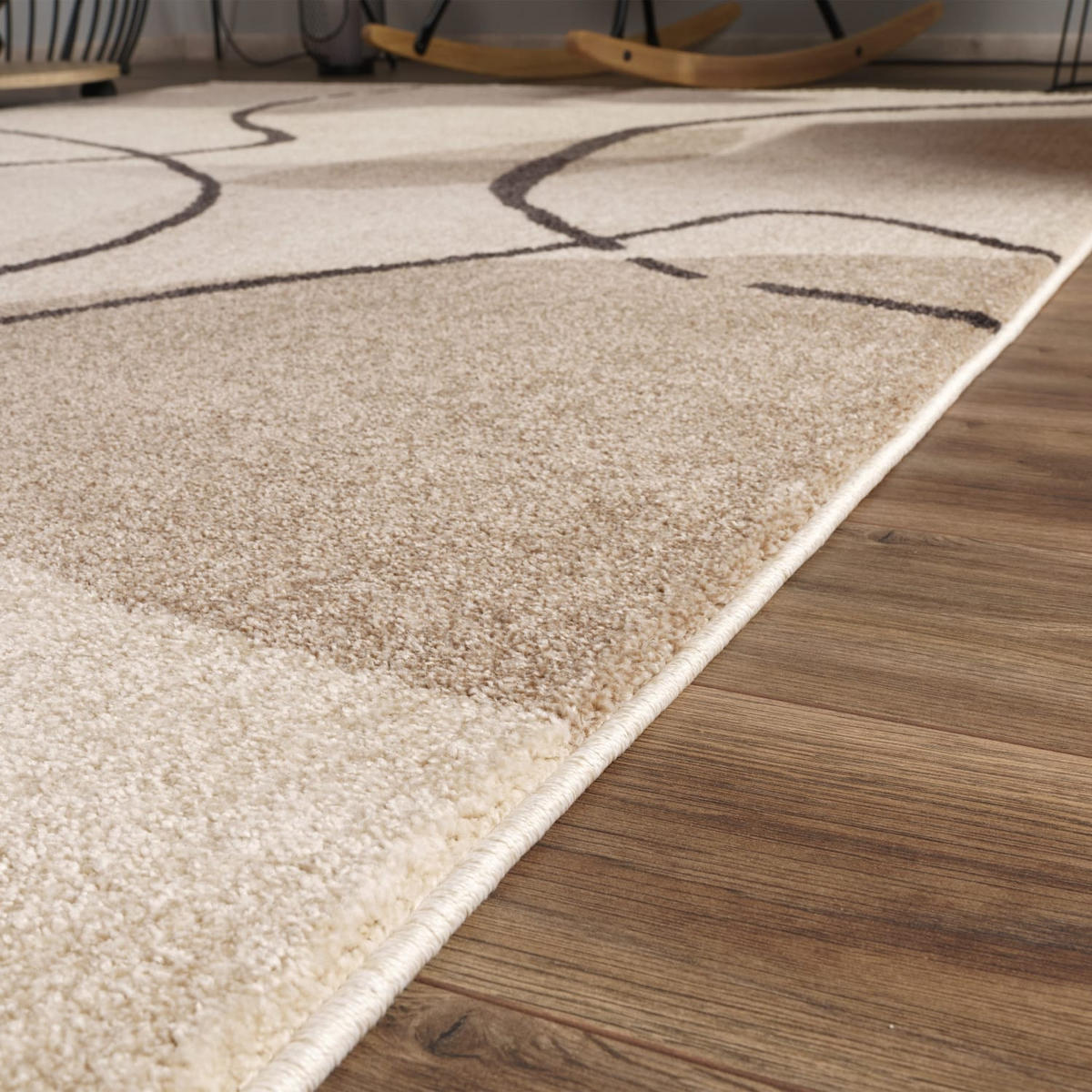 KURZFLORTEPPICH, abstrakt, Florhöhe 12 mm, Creme, 160 x 230 cm - Beige, Textil (160/230cm) - KADIMA DESIGN