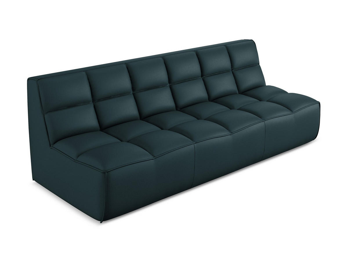 3-SITZER SOFA Kunstleder Blau - Blau/Petrol, Leder/Kunststoff (210/75/93cm) - Makamii