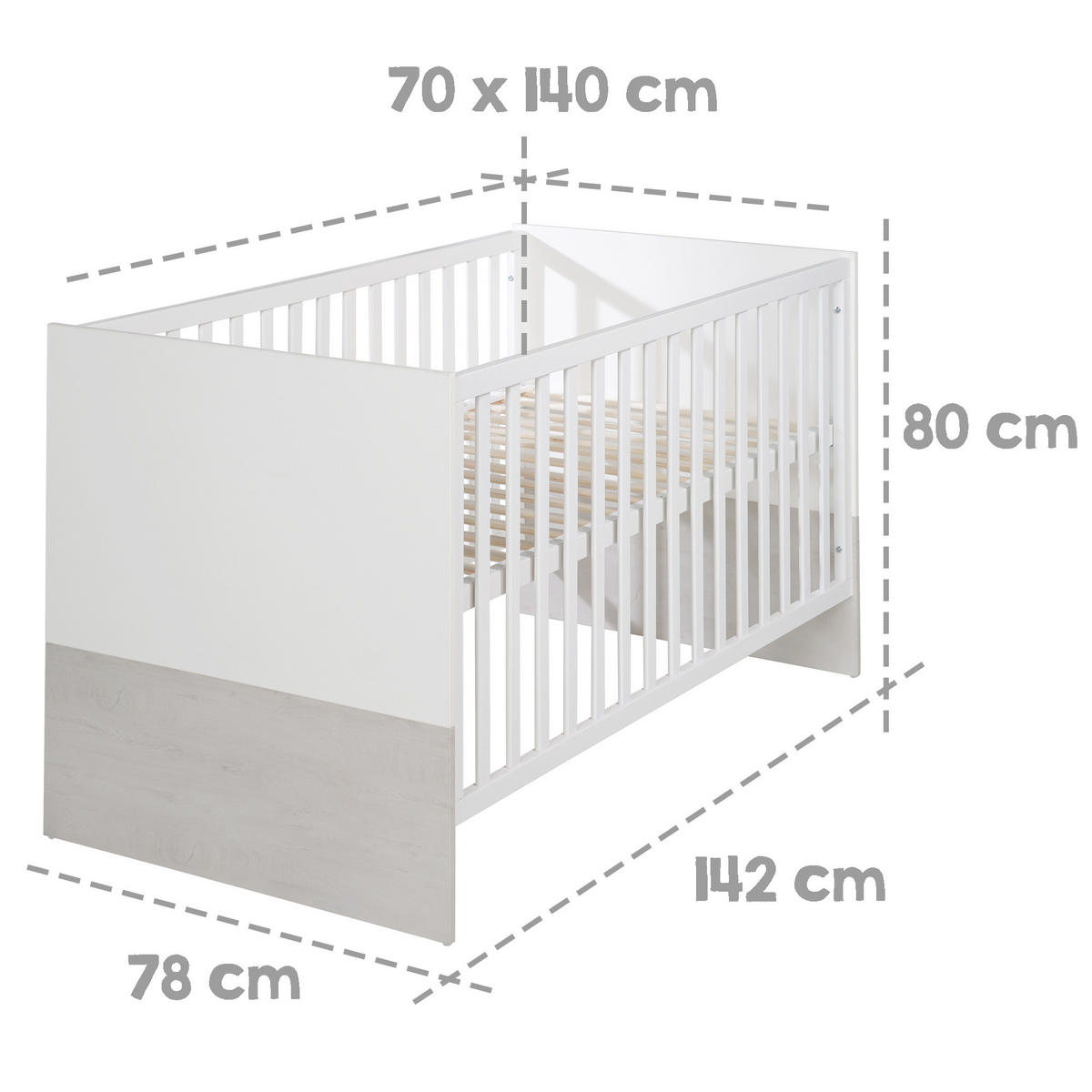 BABYZIMMER-SET Julia, 2-teilig - Multicolor, Holzwerkstoff (78/80/142cm) - Roba