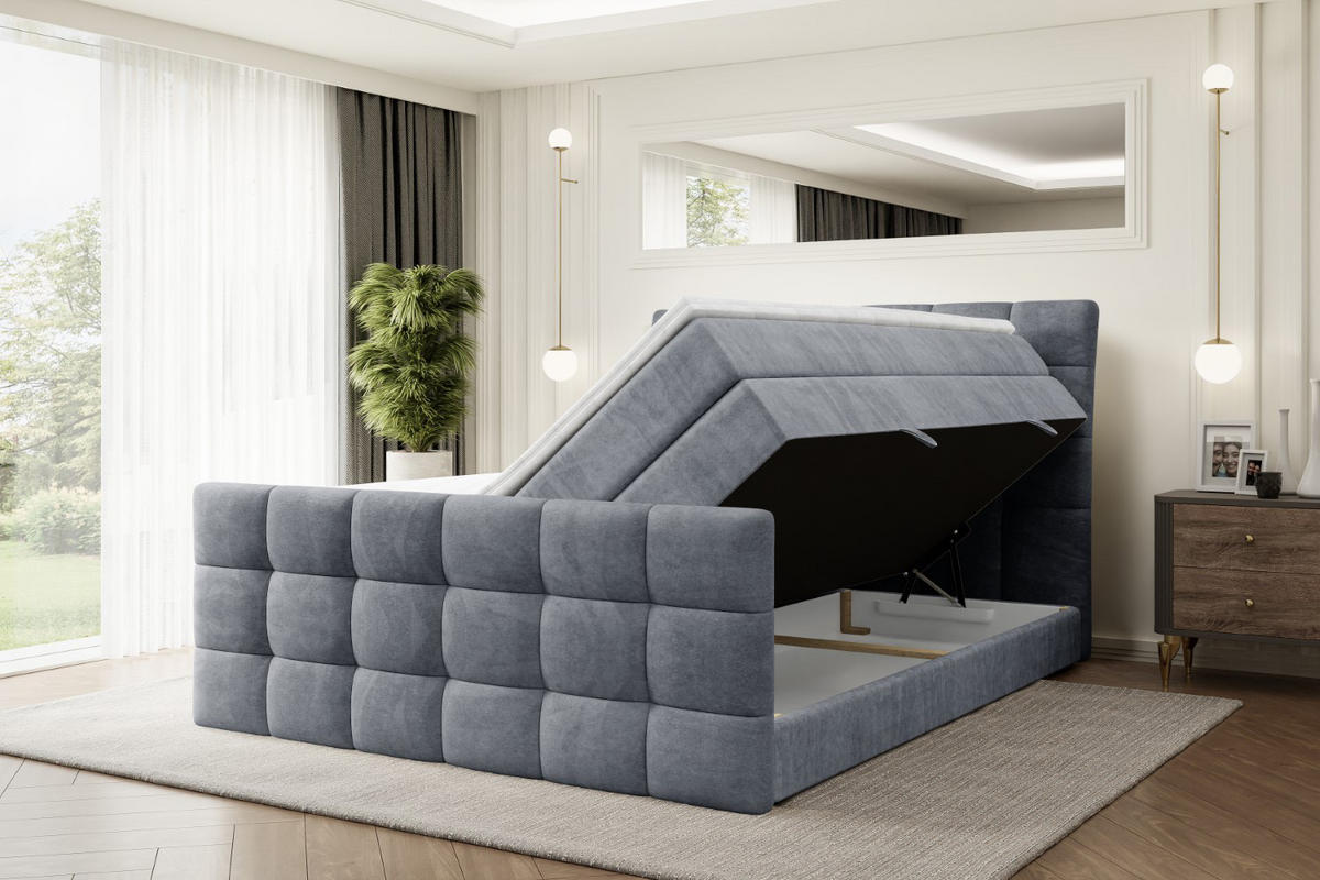 BOXSPRINGBETT BRUGO-Z KING - 120 x 200 - H3/H4 - Grau - Grau, Holzwerkstoff (120/200cm) - ALTDECOR