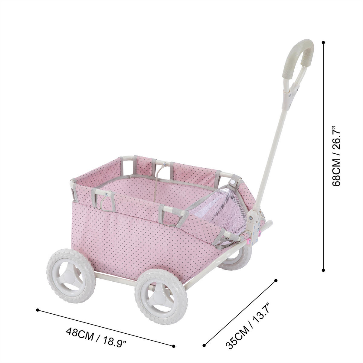 PUPPENZUBEHÖR Wagen, Rosa, 68cm - Pink, Holz (48/68/35cm) - Teamson Kids