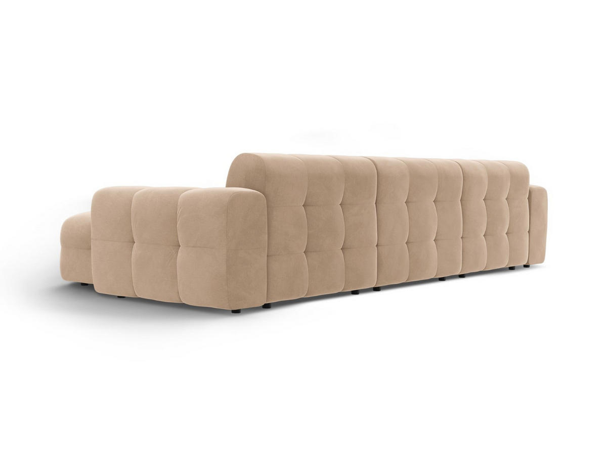 ECKSOFA rechts Kendal aus Samt mandelbeige 5 Sitzplätze - Beige, Textil (173/357cm) - Micadoni