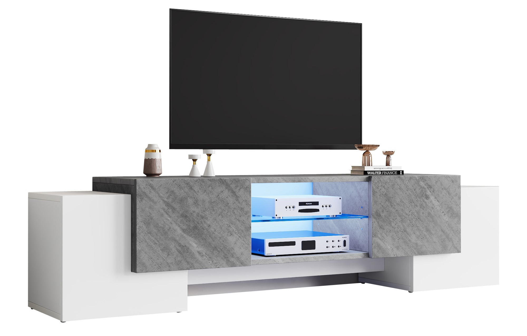 Beauniv Tv-Element Weiß 40x46.5x180 cm