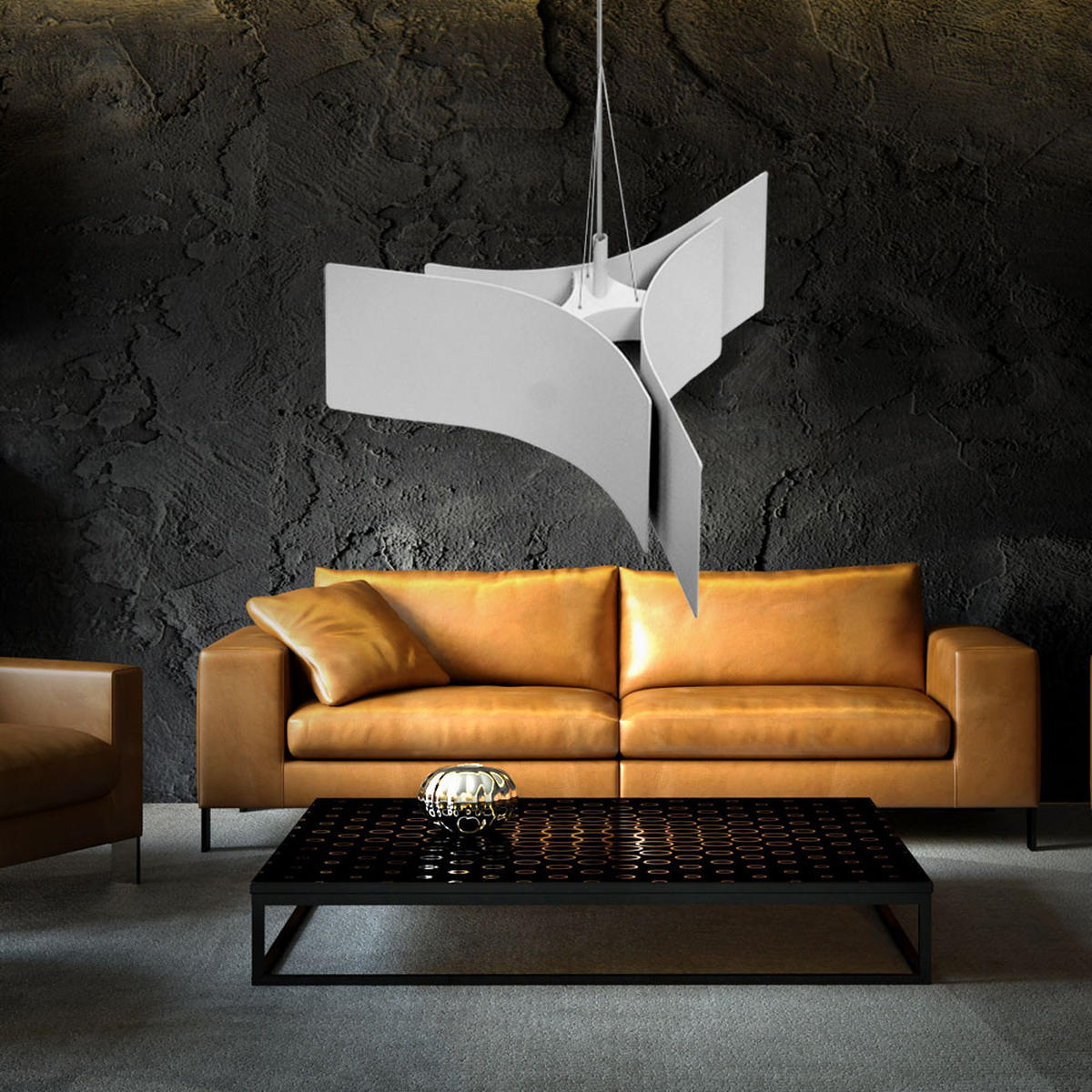 HÄNGELEUCHTE BENT Weiß Höhenverstellbar - Weiß, Metall (48.5/43/150cm)