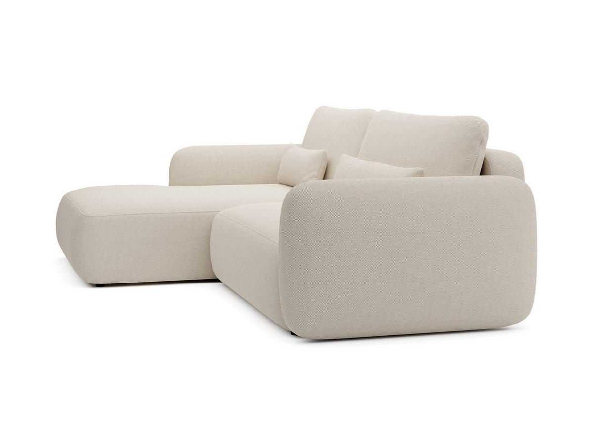 ECKSOFA ATTO Beige Jersey mit Schlaffunktion - Beige, Holz (243/163cm) - MASSENO