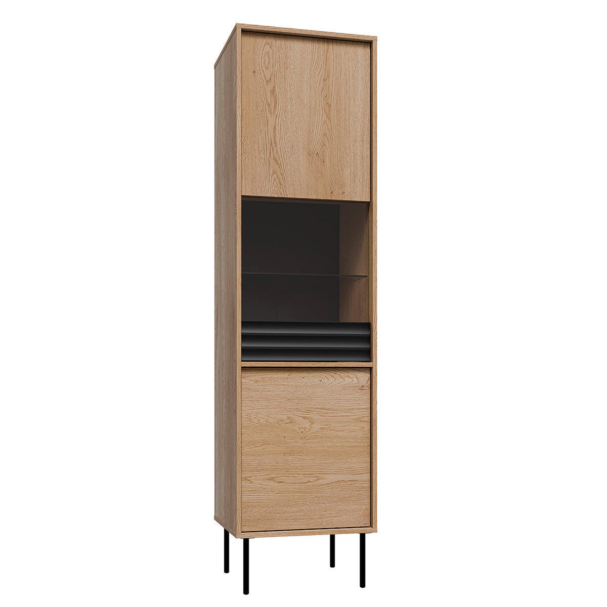 VITRINE Astra Holz und Schwarz - Schwarz, Holzwerkstoff (50.9/195/40cm) - Petits-meubles