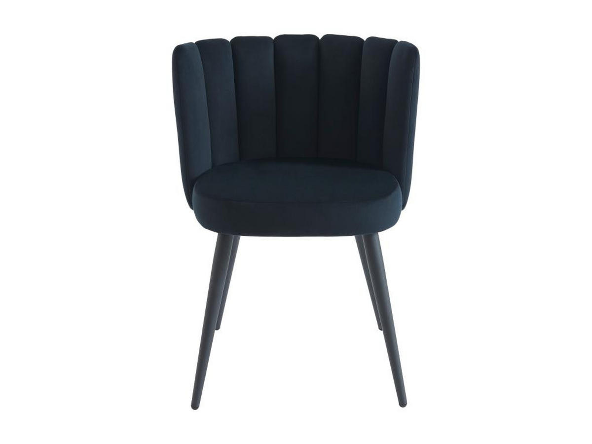 STUHL 2er-Set - Samt & Metall - Schwarz - PRANILA - Schwarz, Textil (55/78.5/59cm) - Pascal Morabito