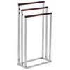 HANDTUCHSTÄNDER silber/dunkelbraun 45 x 84 cm 3 Arme Charras - Dunkelbraun/Silberfarben, Metall (45/84/21cm) - Beliani