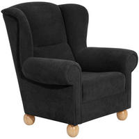 OHRENBACKENSESSEL Kasha Bezug Veloursstoff Buche natur / schwarz - Buchefarben/Schwarz, Kunststoff (93/103/87cm) - 58aufmkessel