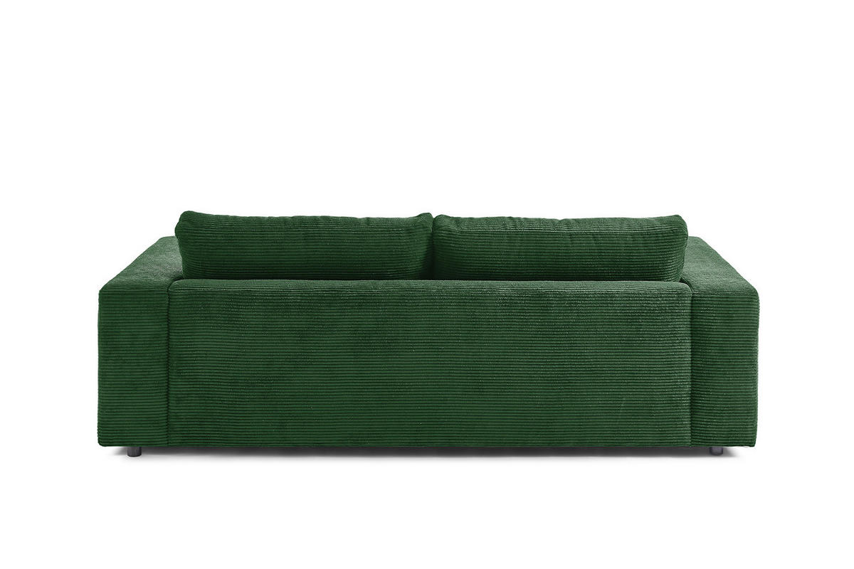 SOFA 2-SITZER MADELINE Smaragdgrün Cord - Smaragdgrün/Dunkelgrün, Kunststoff/Textil (230/85/127cm) - KAWOLA
