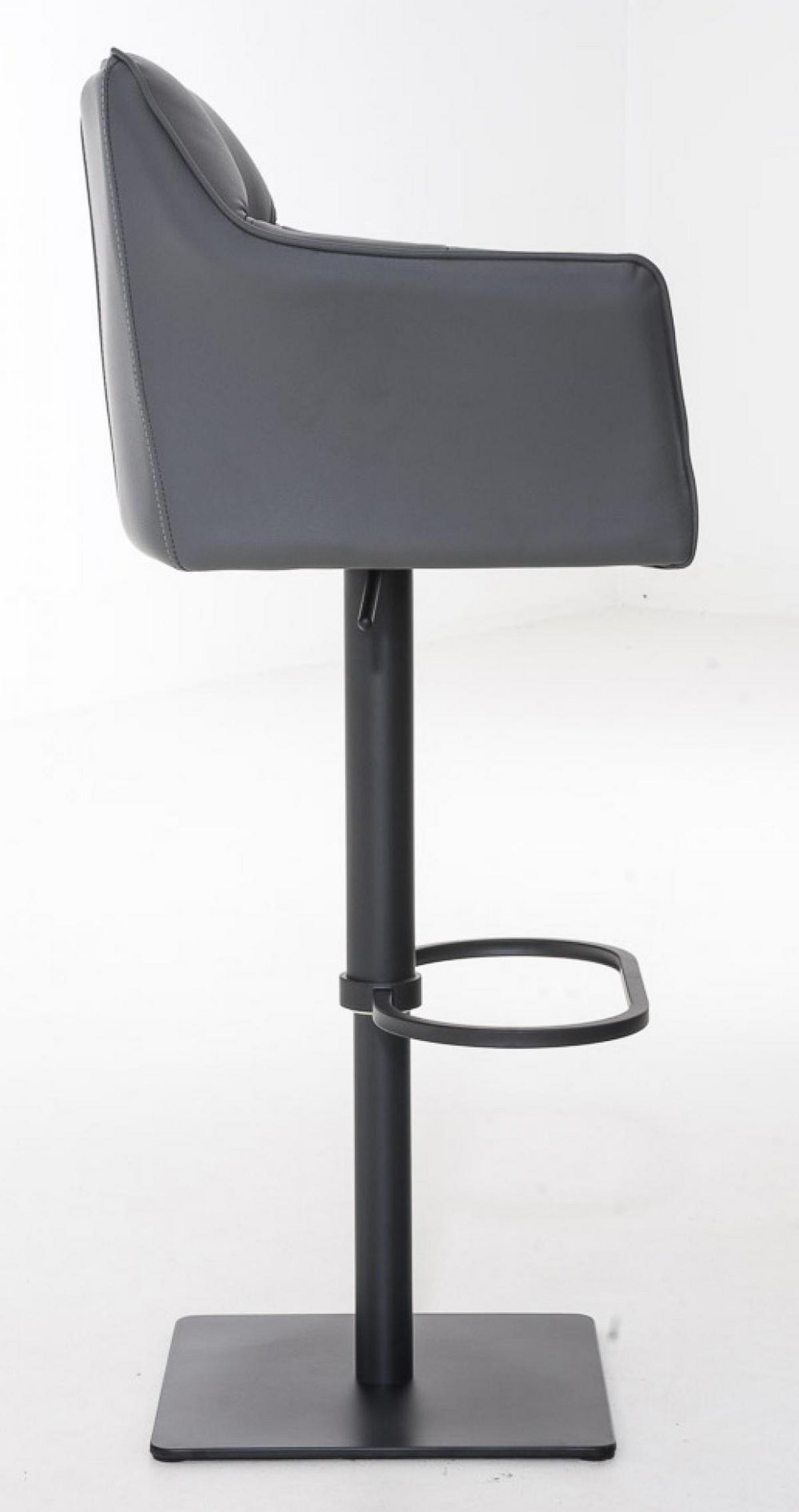 BARHOCKER 2er Set Lederlook Grau - Schwarz/Grau, Textil/Metall (64/88/45cm) - CLP