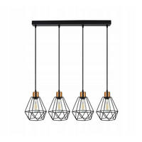 PENDELLEUCHTE EDISON II - Goldfarben/Schwarz, Metall (20/98/100cm) - kiki design