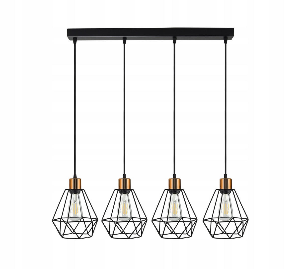 PENDELLEUCHTE EDISON II - Goldfarben/Schwarz, Metall (20/98/100cm) - kiki design