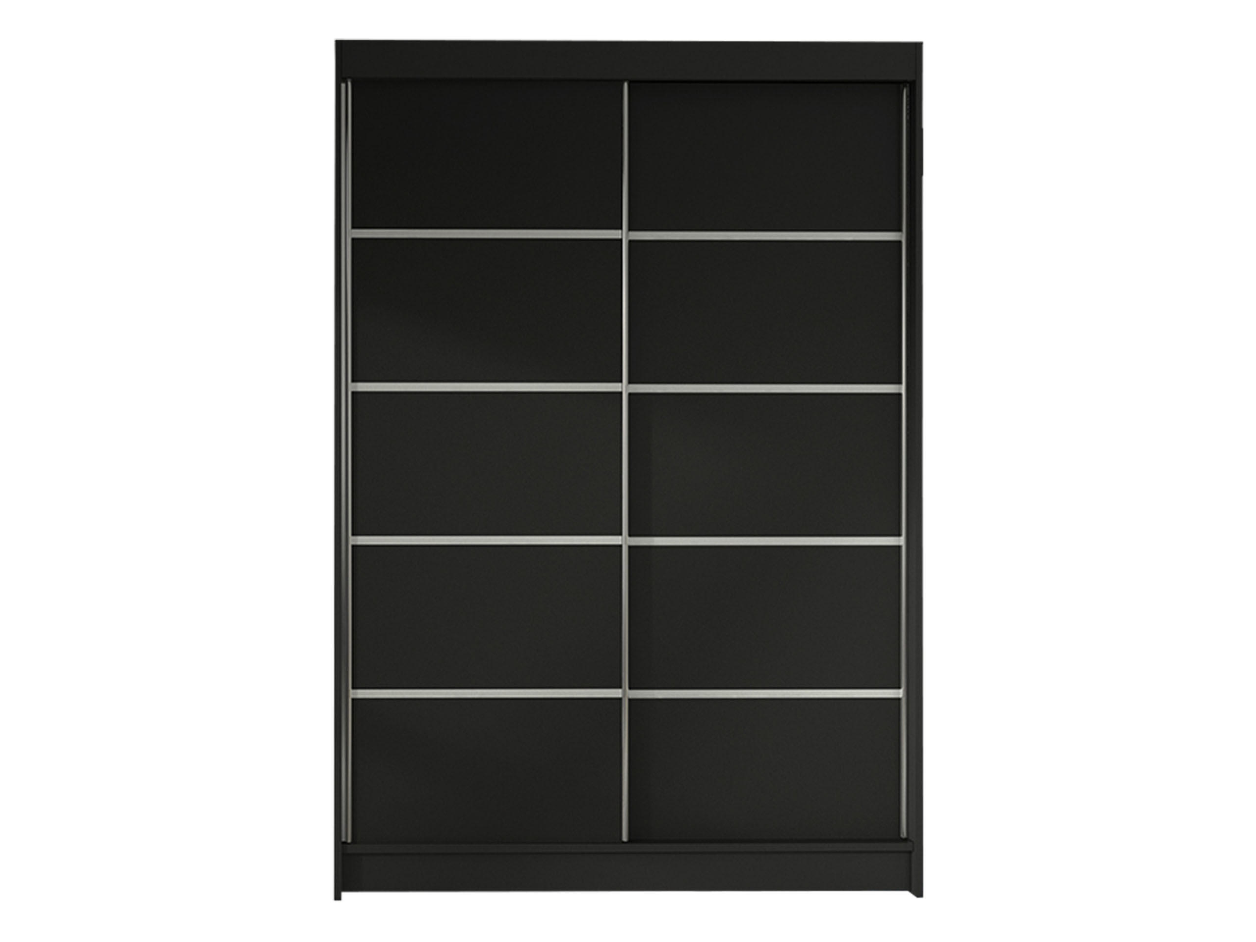 SCHWEBETÜRENSCHRANK Lino IV - Schwarz, Holzwerkstoff/Metall (120/200/58cm) - MIRJAN24