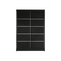 SCHWEBETÜRENSCHRANK Lino IV - Schwarz, Holzwerkstoff/Metall (120/200/58cm) - MIRJAN24