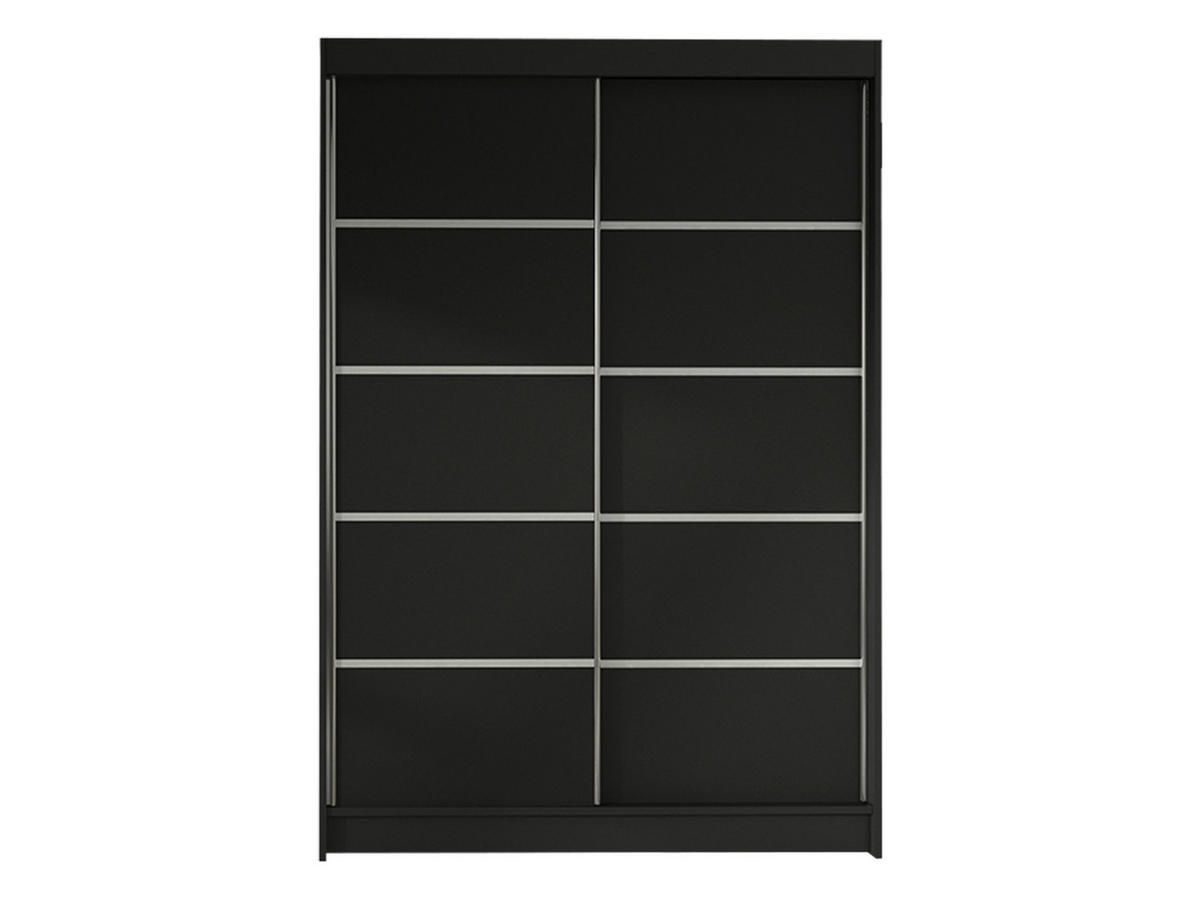 SCHWEBETÜRENSCHRANK Lino IV - Schwarz, Holzwerkstoff/Metall (120/200/58cm) - MIRJAN24