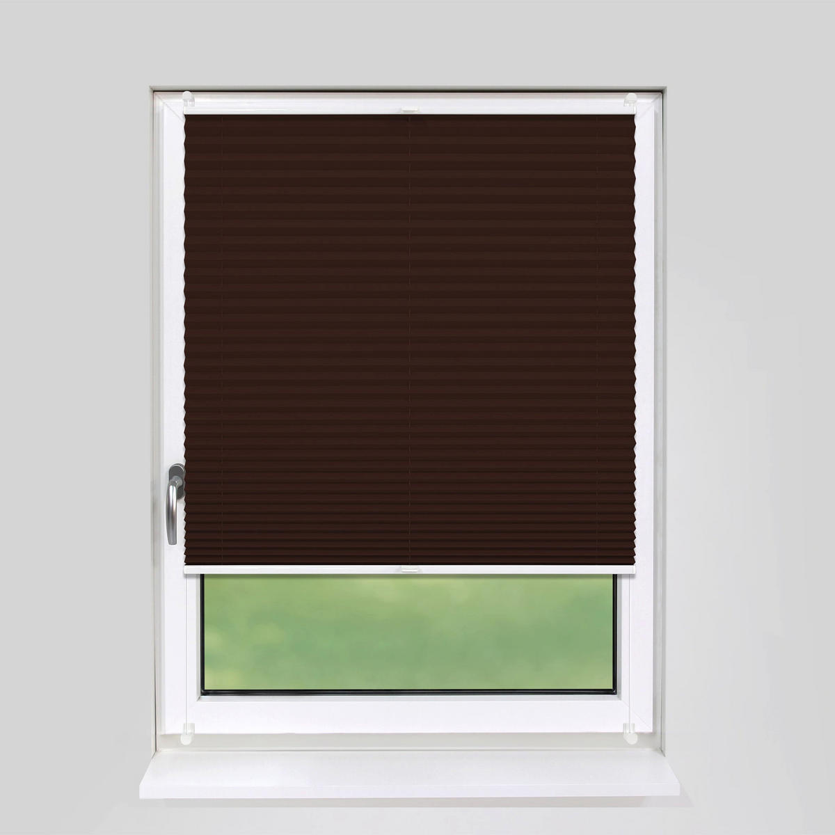PLISSEE Basic ohne Bohren - Dunkelbraun, Textil (80/150cm) - Deco-Raum