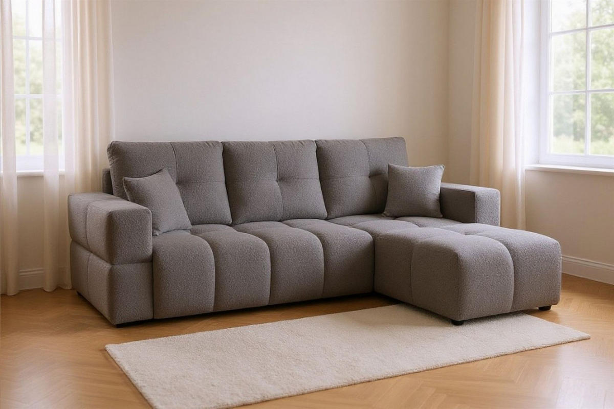 ECKSOFA Denise Mit Schlaffunktion - Dunkelgrau, Holzwerkstoff/Textil (148/250cm) - Fun Möbel