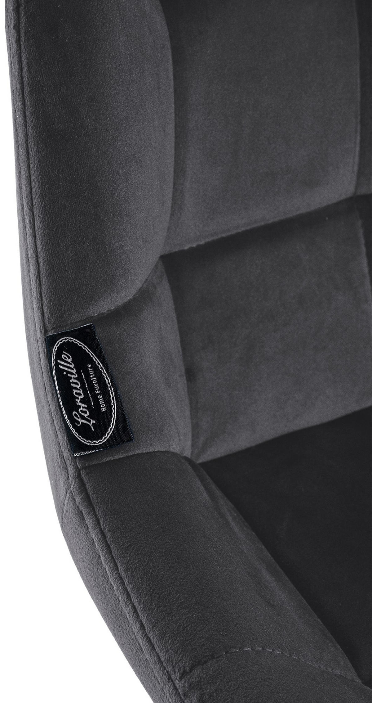 BARHOCKER Welton Schwenkbar Samt dunkelgrau - Anthrazit/Schwarz, Textil/Metall (49/105/56cm) - TPFLiving