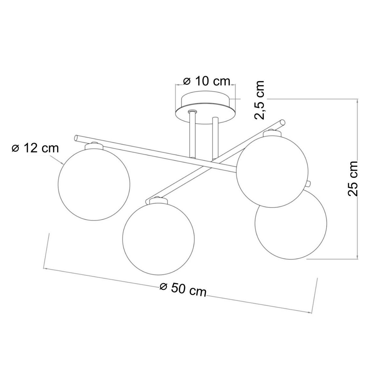 DECKENLEUCHTE Milanoa, Messing und Weiß, 25cm - Messingfarben, Glas (25/50/25cm) - KOSILUM