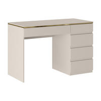 SCHREIBTISCH - 5 Schubladen - Beige & Goldfarben - VUKIA - Beige, Holz (119/55/79.1cm) - Pascal Morabito