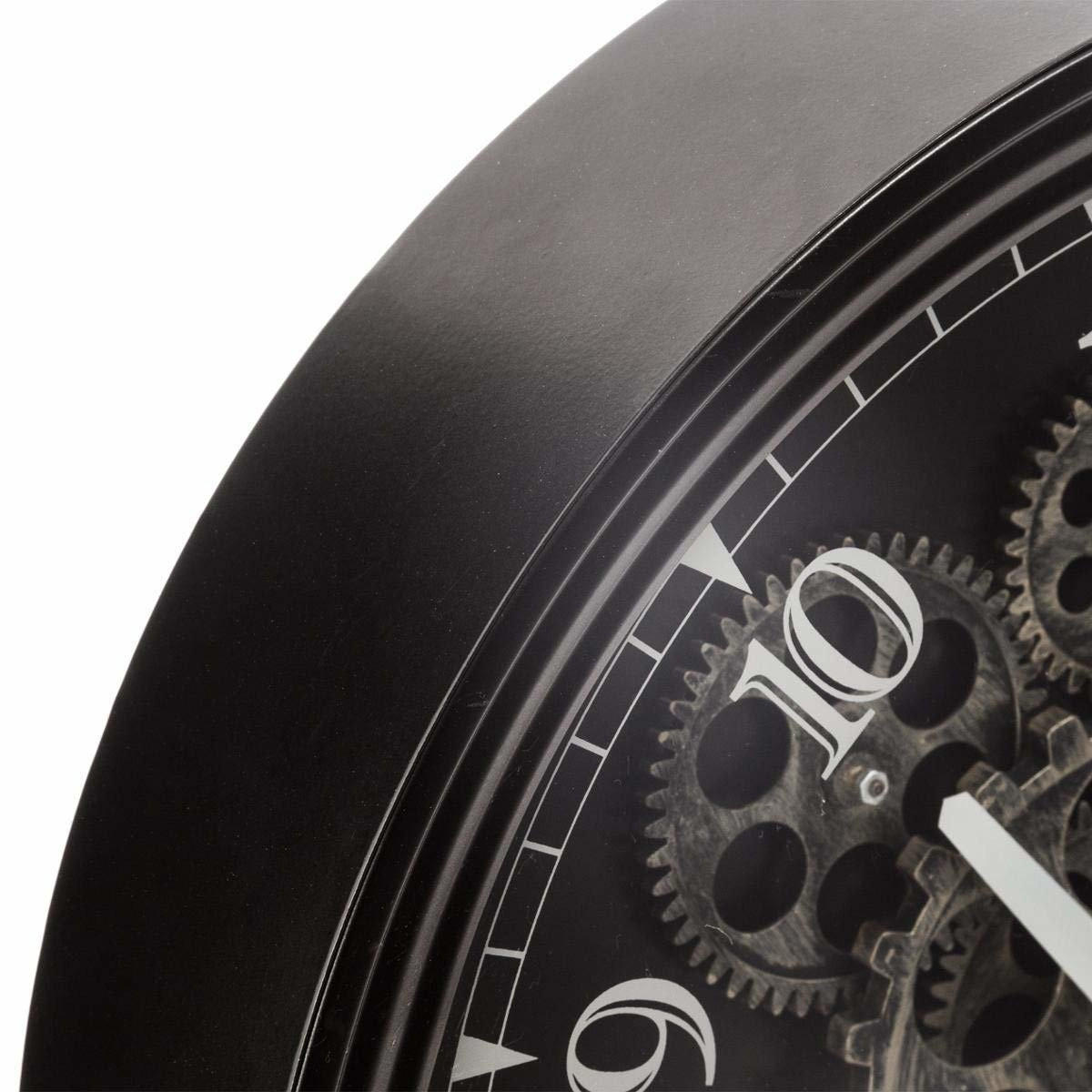 WANDUHR 7/37/37 cm - Schwarz, Metall (37/37/7cm) - Atmosphera Createur d´interieur