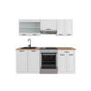 KÜCHENZEILE R-Line Weiß Landhaus/Weiß 200 cm, AP Eiche - Creme/Weiß, Holzwerkstoff (200/81.6/60cm) - Vicco