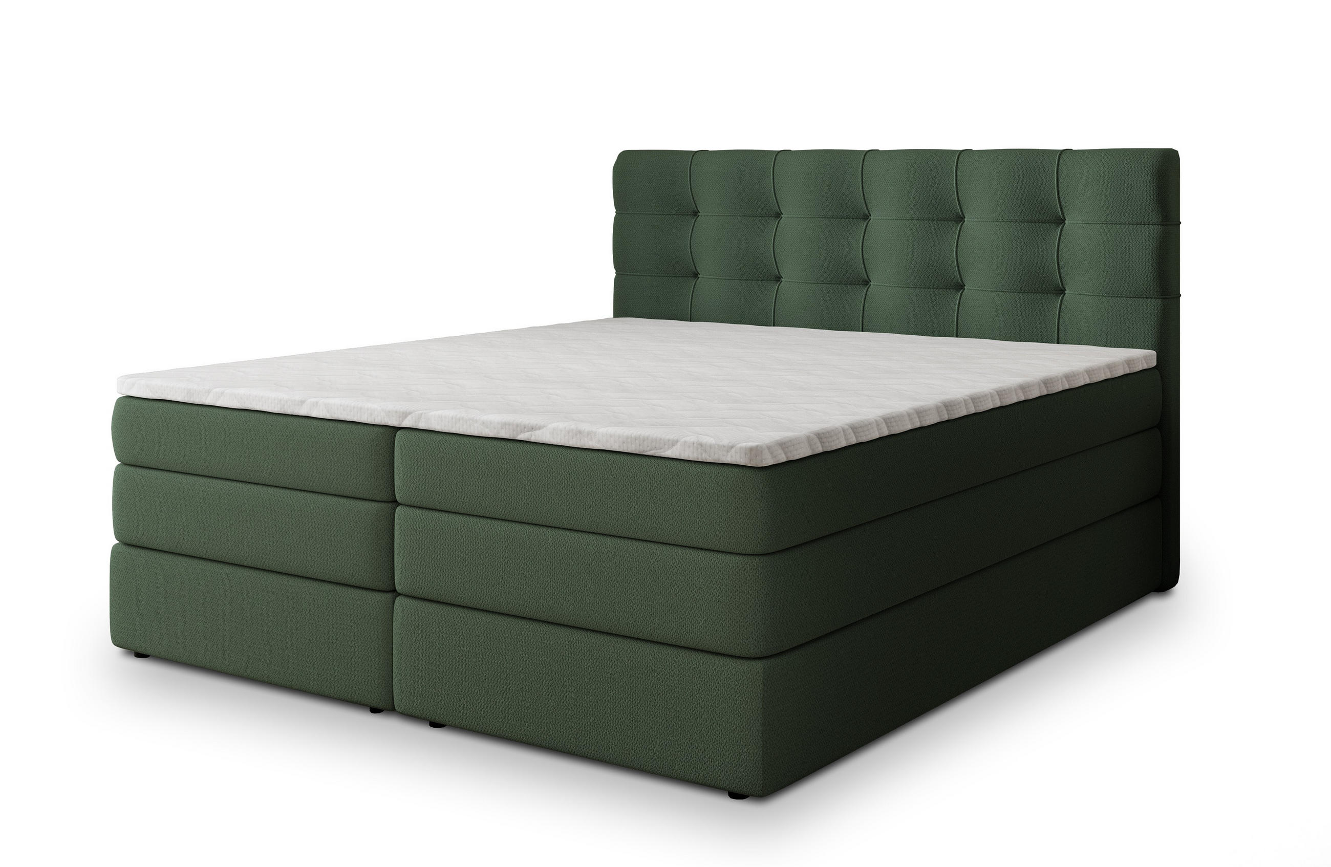 POSTEL BOXSPRING AREZI 180x200 cm, s matrací a úložným prostorem, zelená barva - zelená barva, kompozitní dřevo/textil (180/200cm) - MASSENO