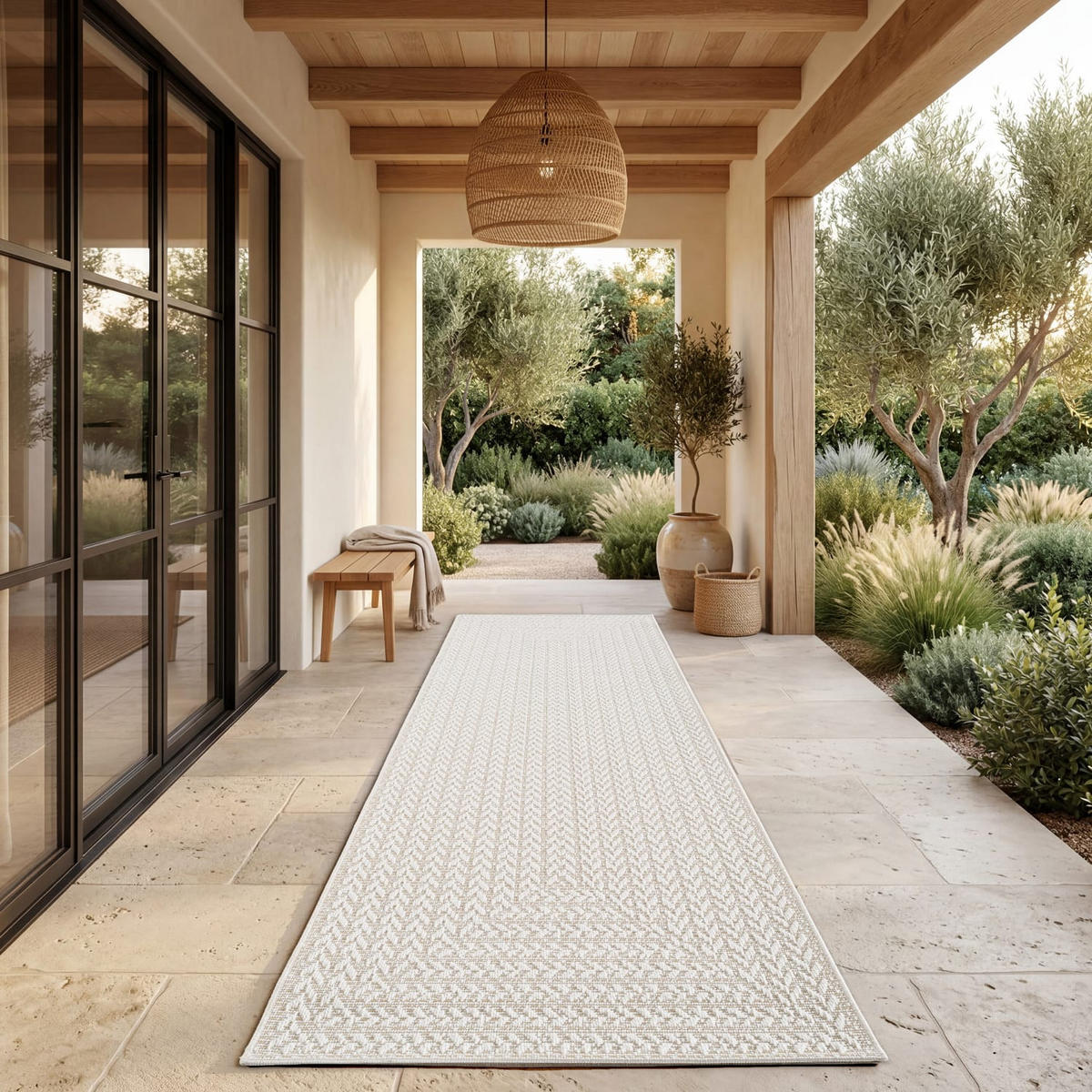 OUTDOORTEPPICH 80/250 cm Waregem 627 - Creme, Kunststoff (80/250cm) - Paco Home