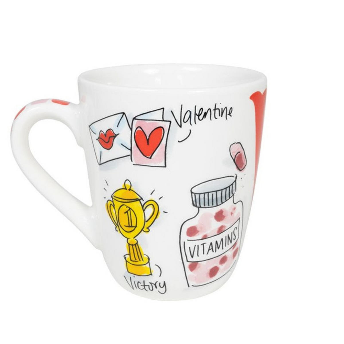 BECHER Love Letter V in Bunt - 350 ml - Multicolor, Keramik (0.35L) - Blond Amsterdam