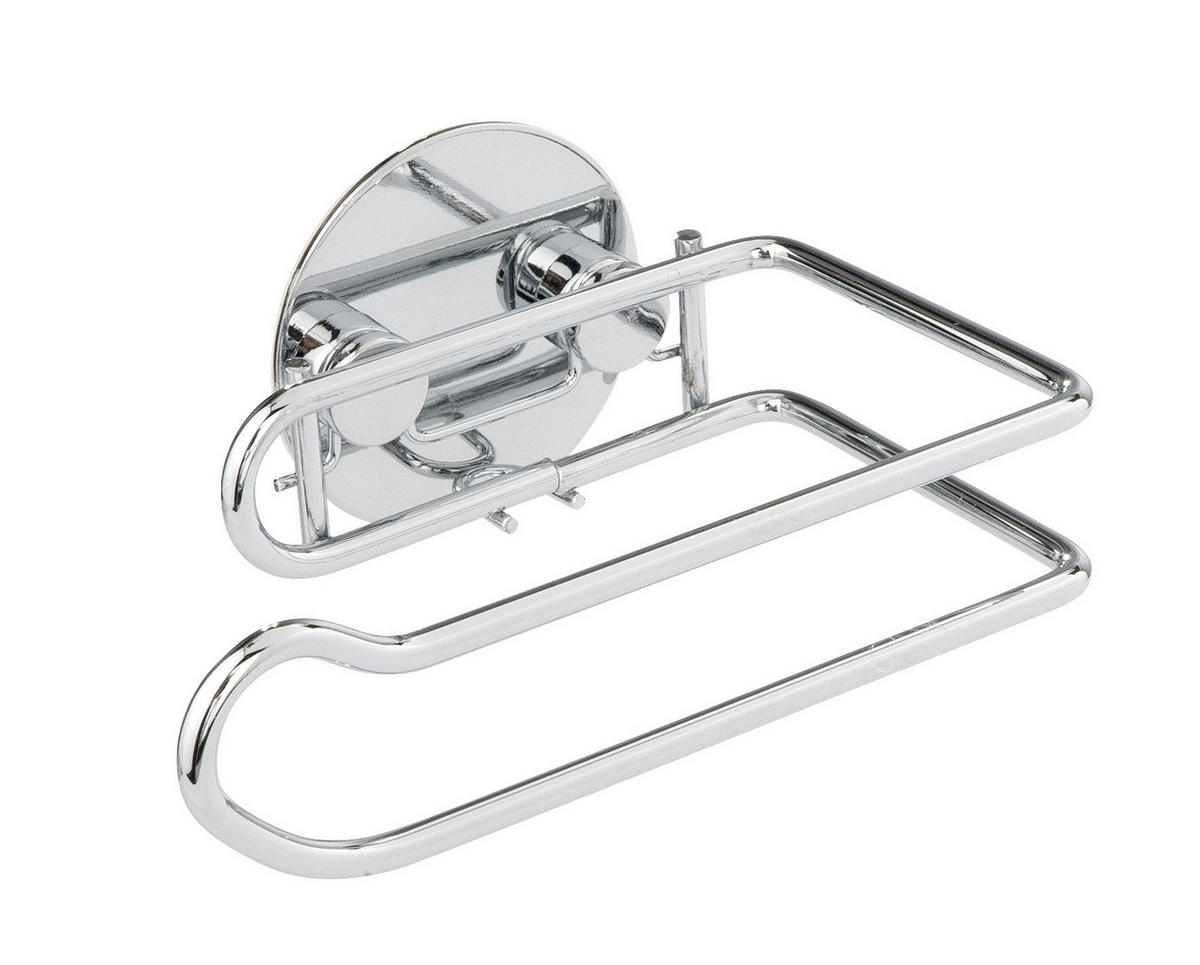 TOILETTENPAPIERHALTER Turbo-Loc - Chromstahl 6/14/9 cm - Silberfarben, Metall (14/9/6cm) - Wenko