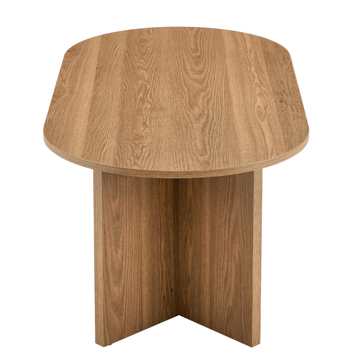 ESSTISCH 180/90/75,5 cm in Nussbaum-Optik, oval im Landhausstil - Walnussfarben, Holzwerkstoff (180/90/75.5cm) - BEAOK