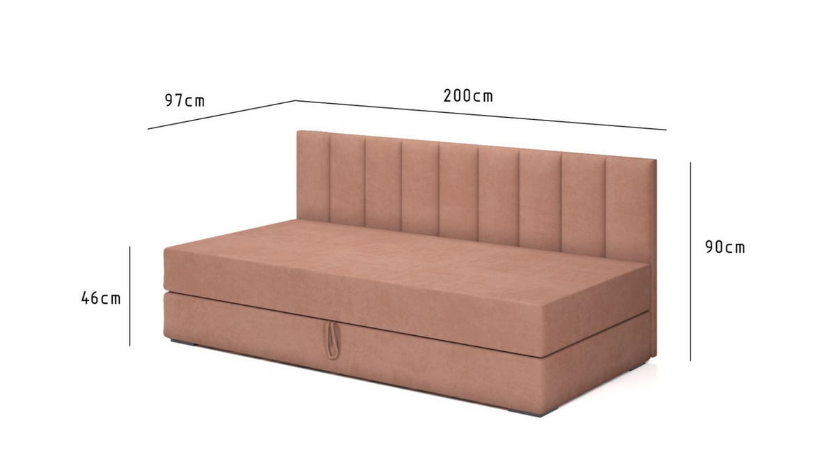 SOFA Margot In Opera - Dunkelgrün, Holzwerkstoff/Textil (200/90/97cm) - Fun Möbel