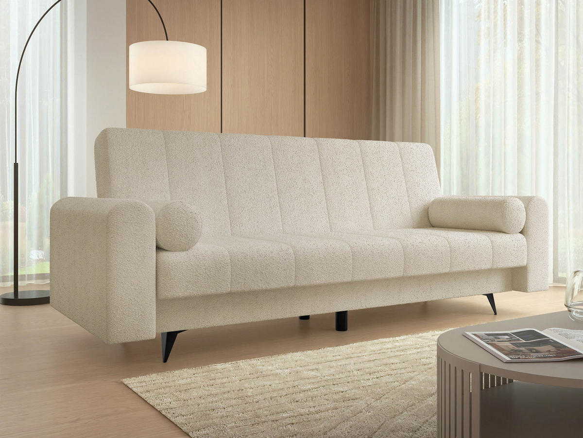 SCHLAFSOFA Zuri - Beige/Schwarz, Holz/Textil (240/93/91cm) - MIRJAN24
