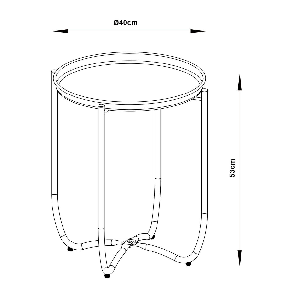 TABLETTTISCH Sandefjord - Hellblau, Metall (40/40/53cm) - [en.casa]