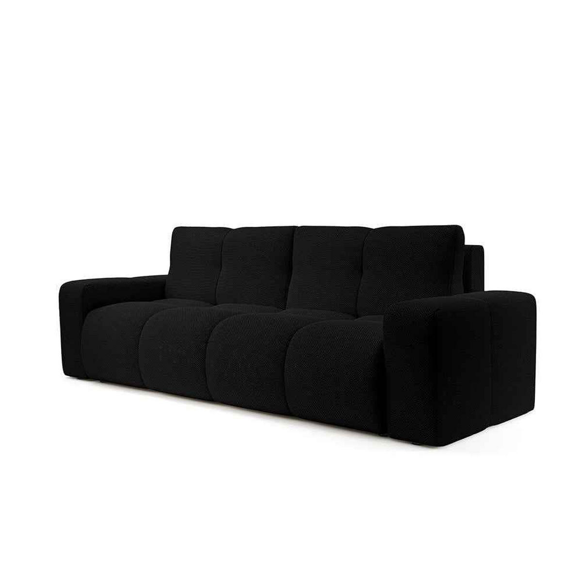 SOFA SOSO Schwarz - Schwarz, Textil (259/91/99cm) - Pillovely