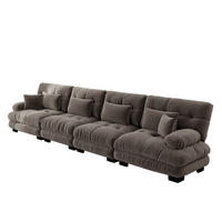4-SITZER-SOFA DE-34065 modular mit Tiefensitz Braun - Braun, Holz (77/81/406cm) - ComfortXL